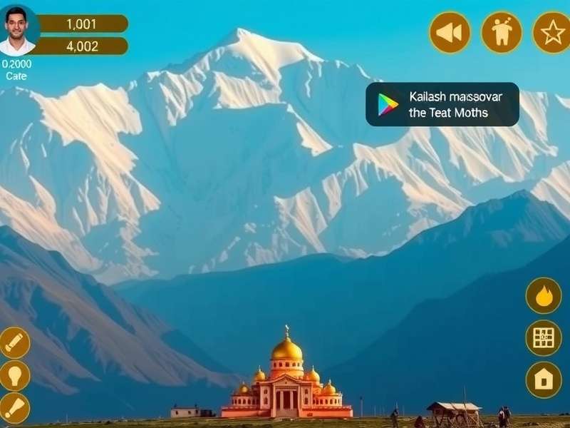 Kailash Mansarovar Yatra gameplay screenshot showing Himalayan landscape